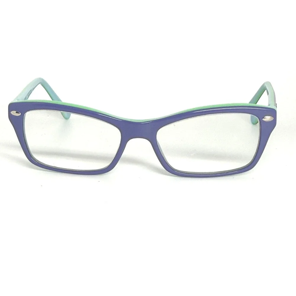 Ray-Ban RB 1550 3657 Blue Green Rectangular Eyeglasses Frames 48-15-130‎ 22137